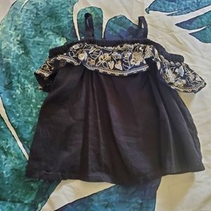 Old Navy 12-18 Month White/ Cream Black Top Shirt Sleeveless Shirt Toddler